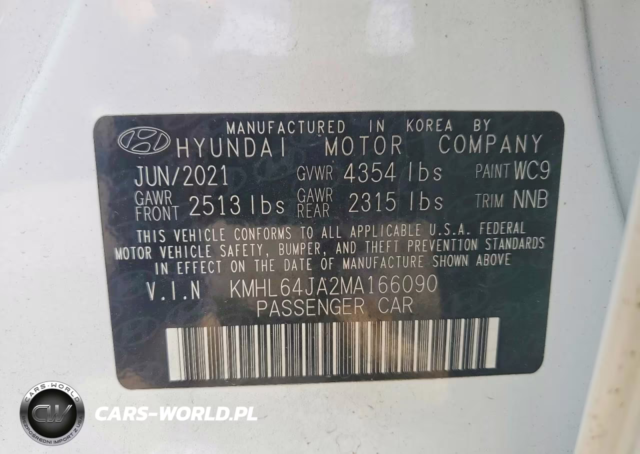 2021 Hyundai Sonata Sel VIN:KMHL64JA2MA166090 - 12