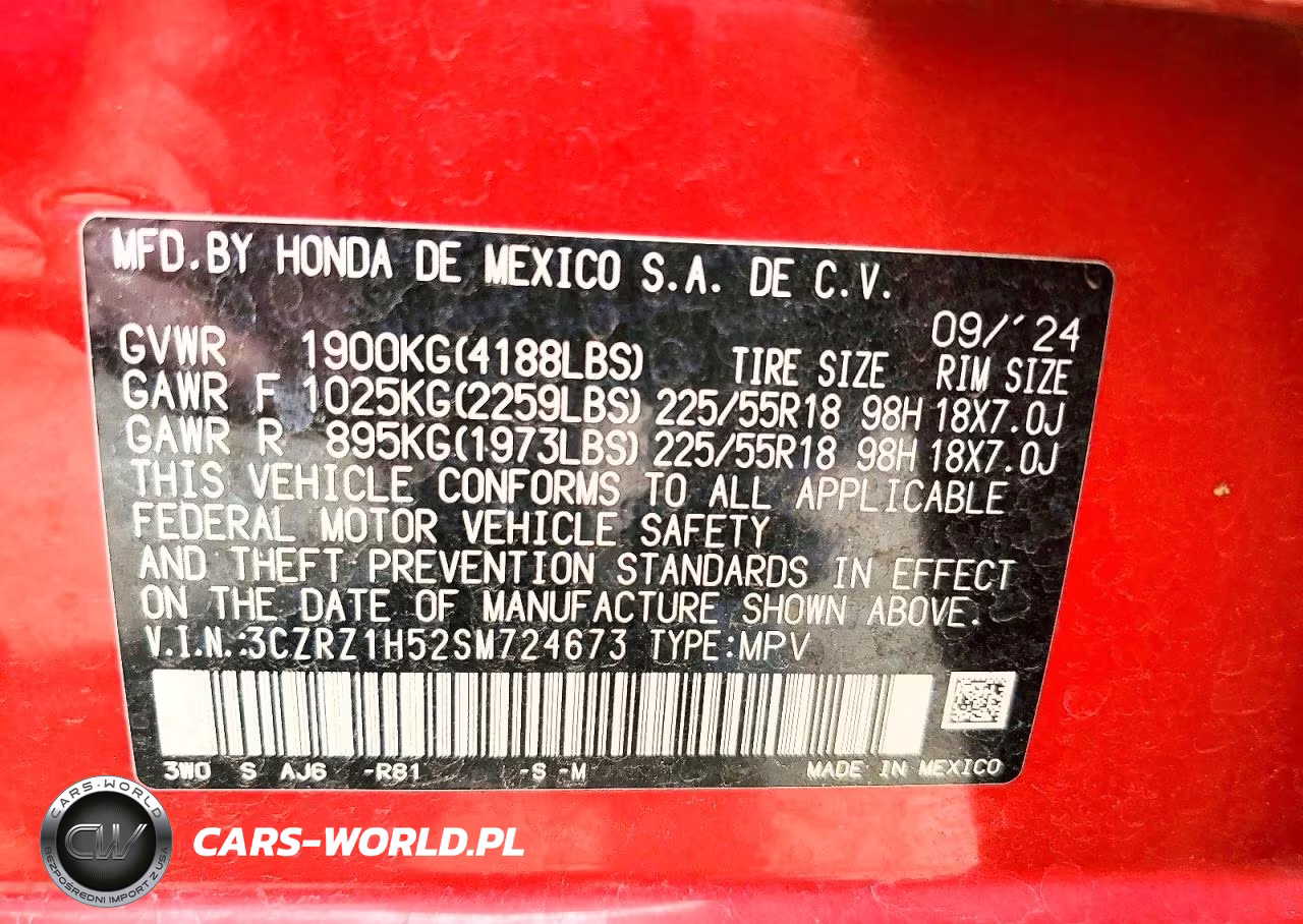 2025 Honda Hr-V Sport VIN:3CZRZ1H52SM724673 - 12