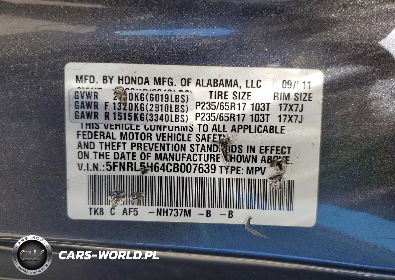 2012 Honda Odyssey Exl VIN:5FNRL5H64CB007639 - 13
