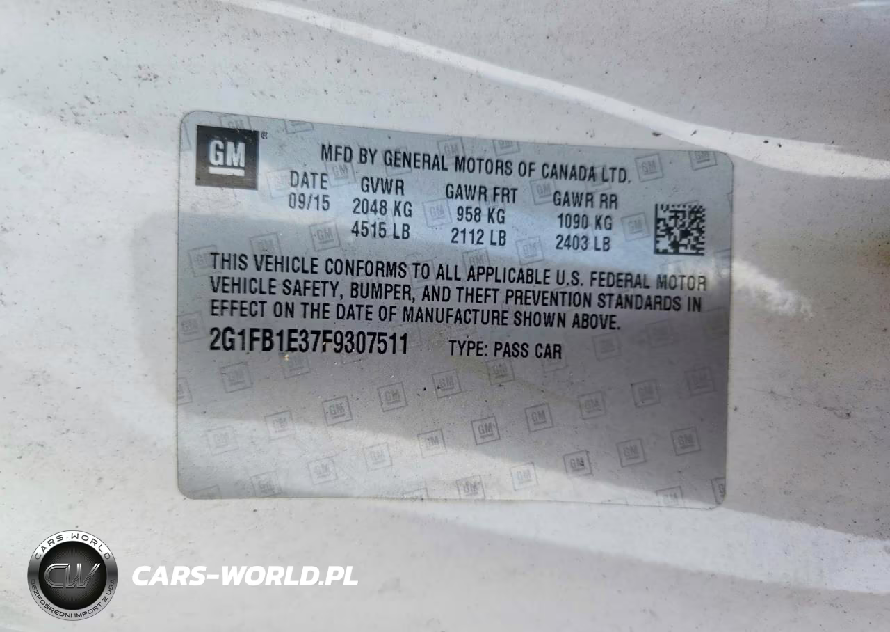 2015 Chevrolet Camaro Ls VIN:2G1FB1E37F9307511 - 12