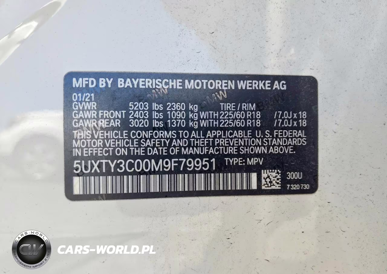 2021 BMW X3 Sdrive30I VIN:5UXTY3C00M9F79951 - 13