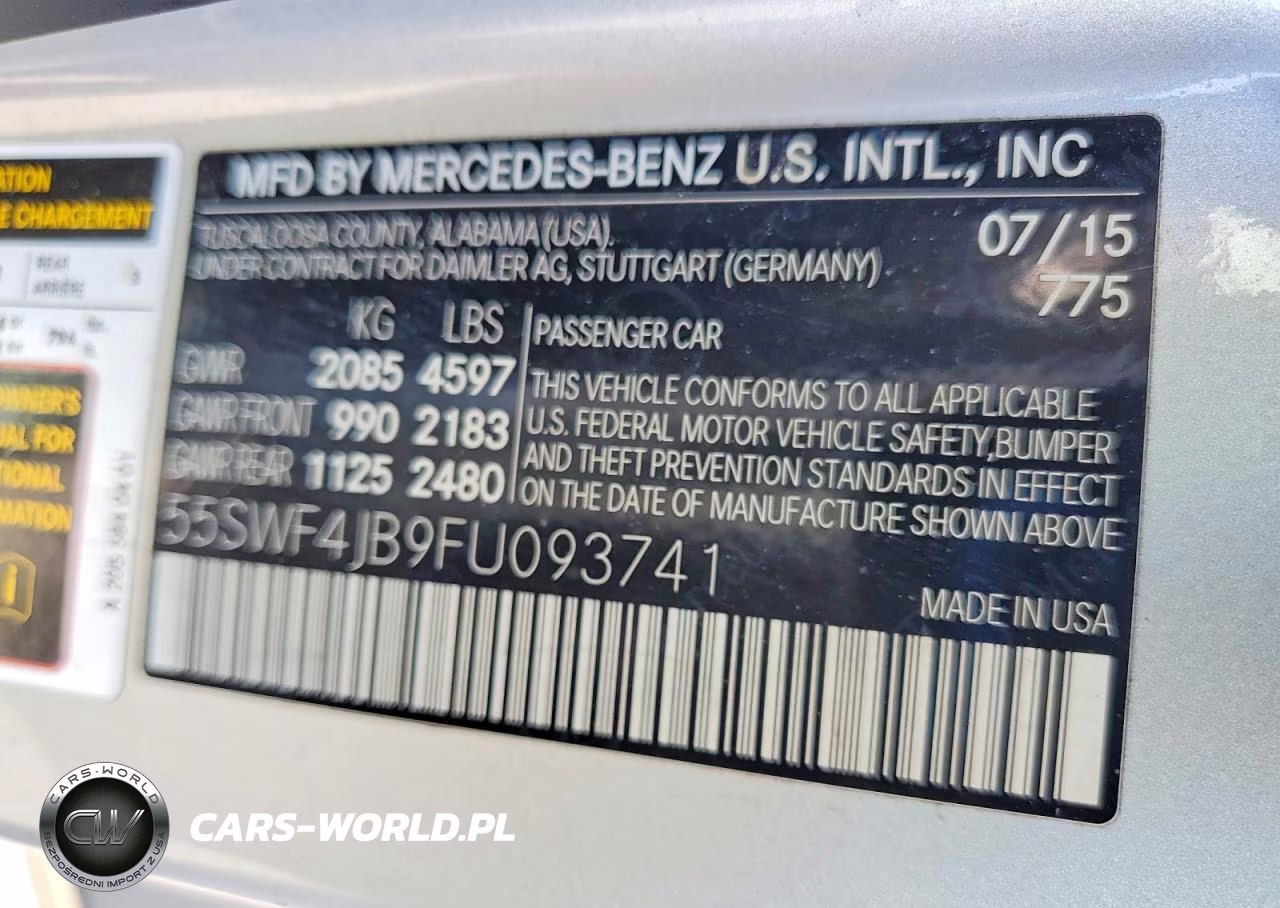 2015 Mercedes-Benz C 300 VIN:55SWF4JB9FU093741 - 12