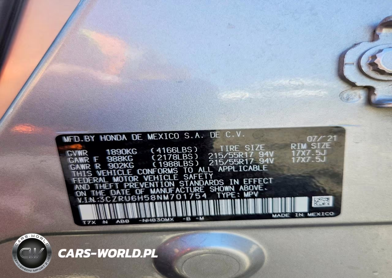 2022 Honda Hr-V Ex VIN:3CZRU6H58NM701754 - 13