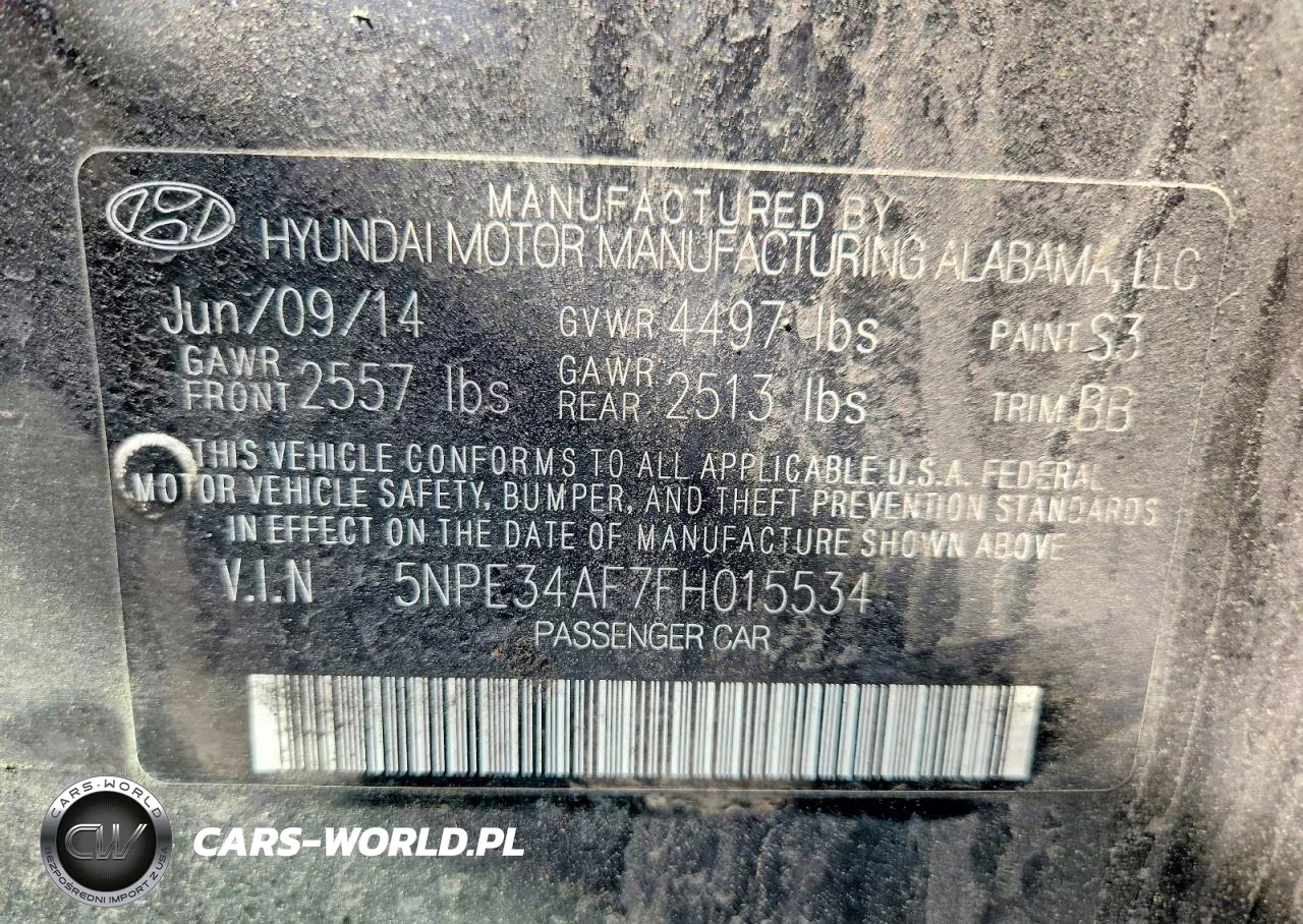 2015 Hyundai Sonata Limited VIN:5NPE34AF7FH015534 - 12