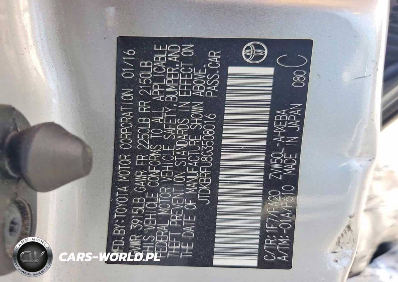 2016 Toyota Prius Two VIN:JTDKBRFU8G3508016 - 12