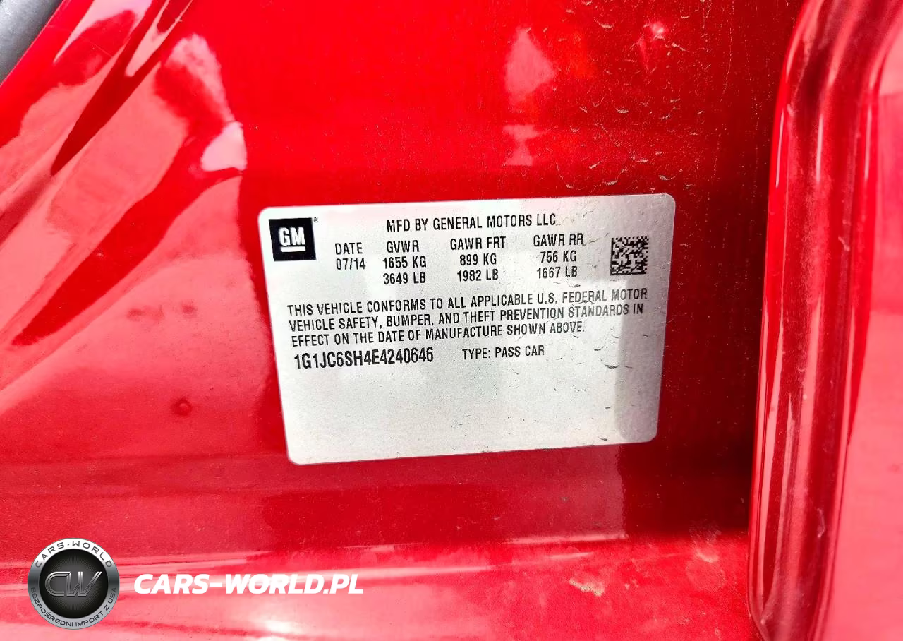 2014 Chevrolet Sonic Lt VIN:1G1JC6SH4E4240646 - 12