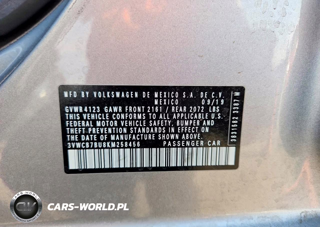 2019 Volkswagen Jetta S VIN:3VWCB7BU8KM258456 - 13