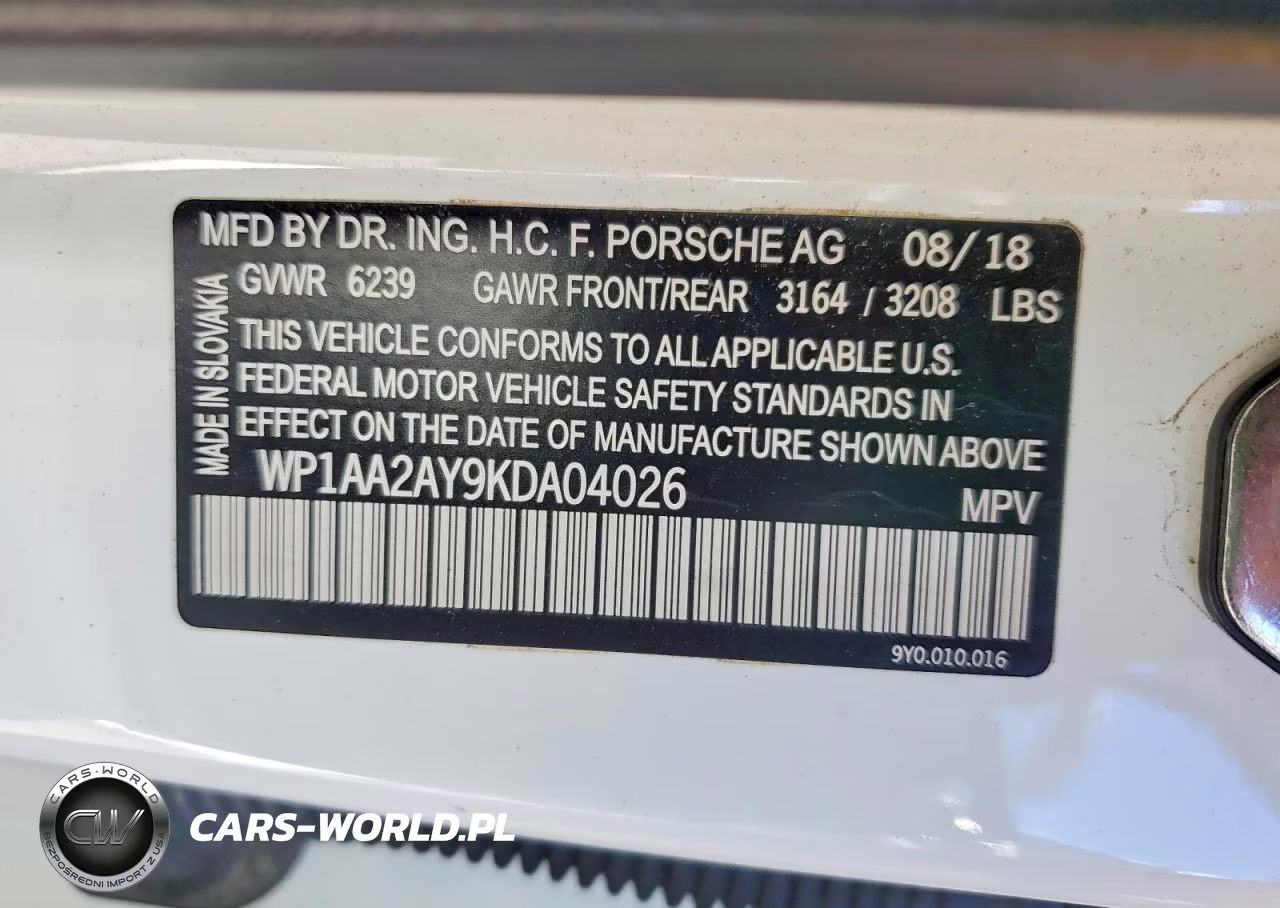 2019 Porsche Cayenne VIN:WP1AA2AY9KDA04026 - 13