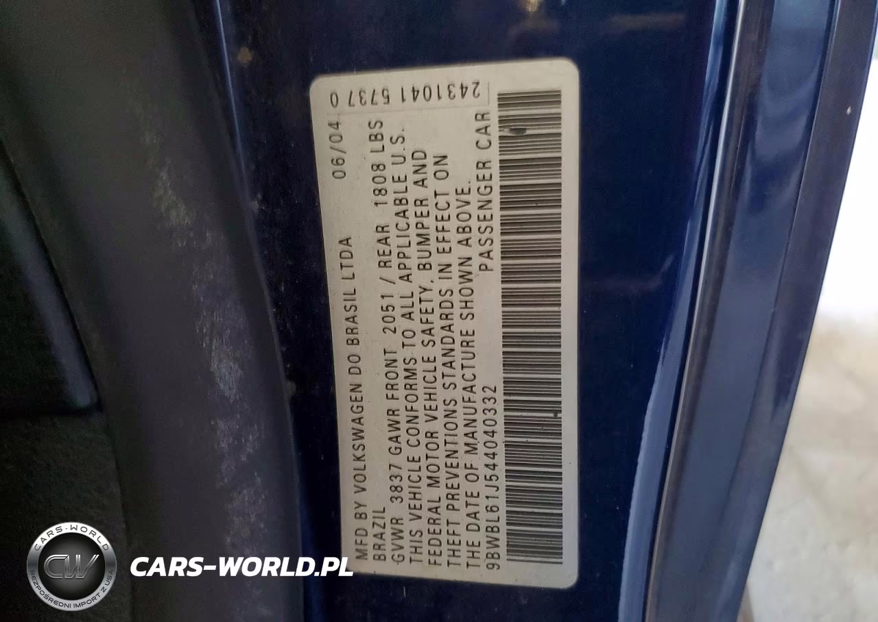 2004 Volkswagen Golf Gl VIN:9BWBL61J544040332 - 12