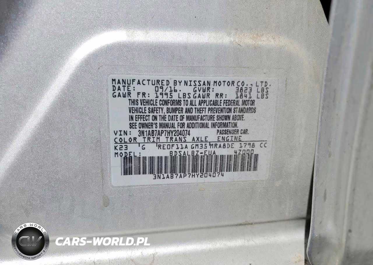 2017 Nissan Sentra S VIN:3N1AB7AP7HY204074 - 12