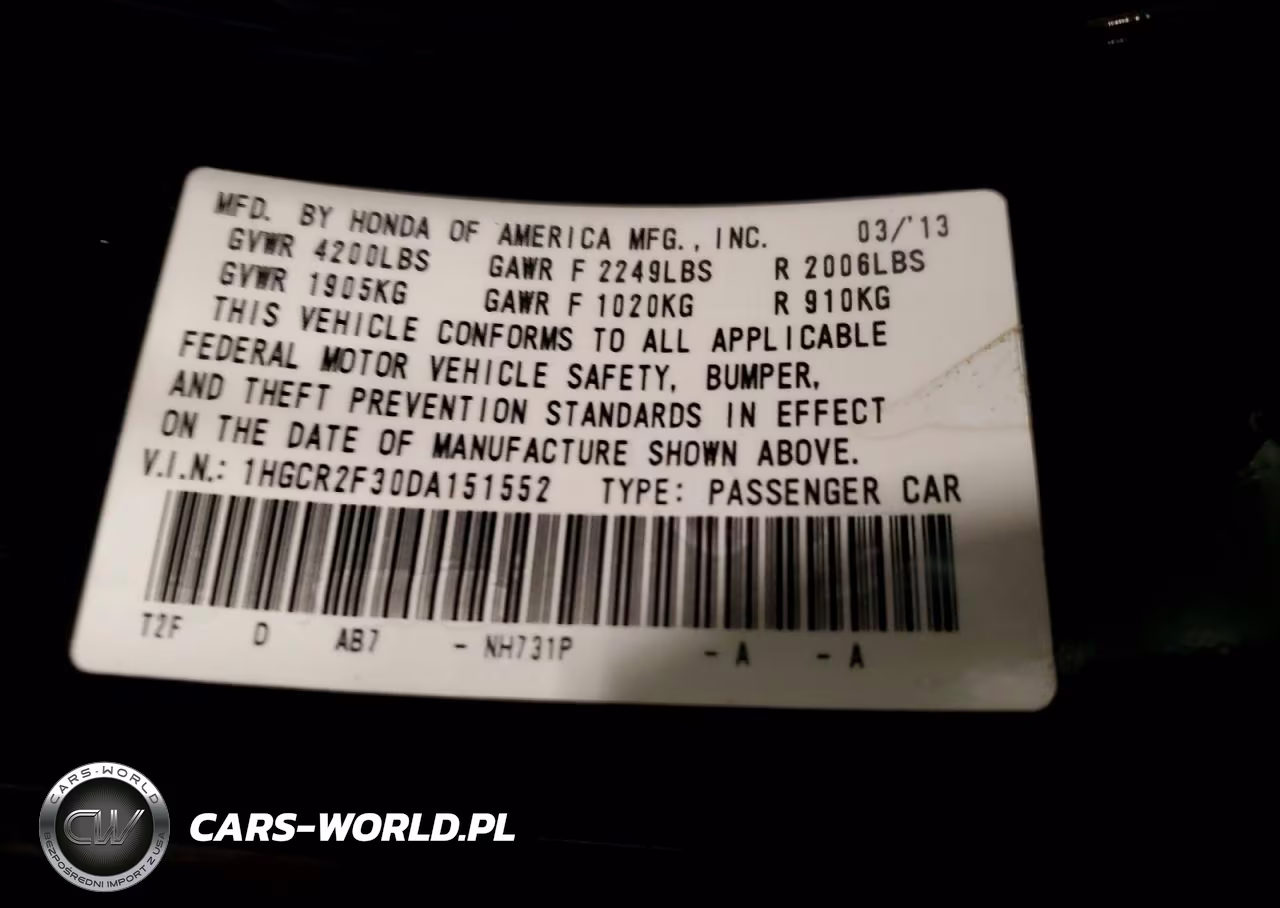 2013 Honda Accord Lx VIN:1HGCR2F30DA151552 - 13