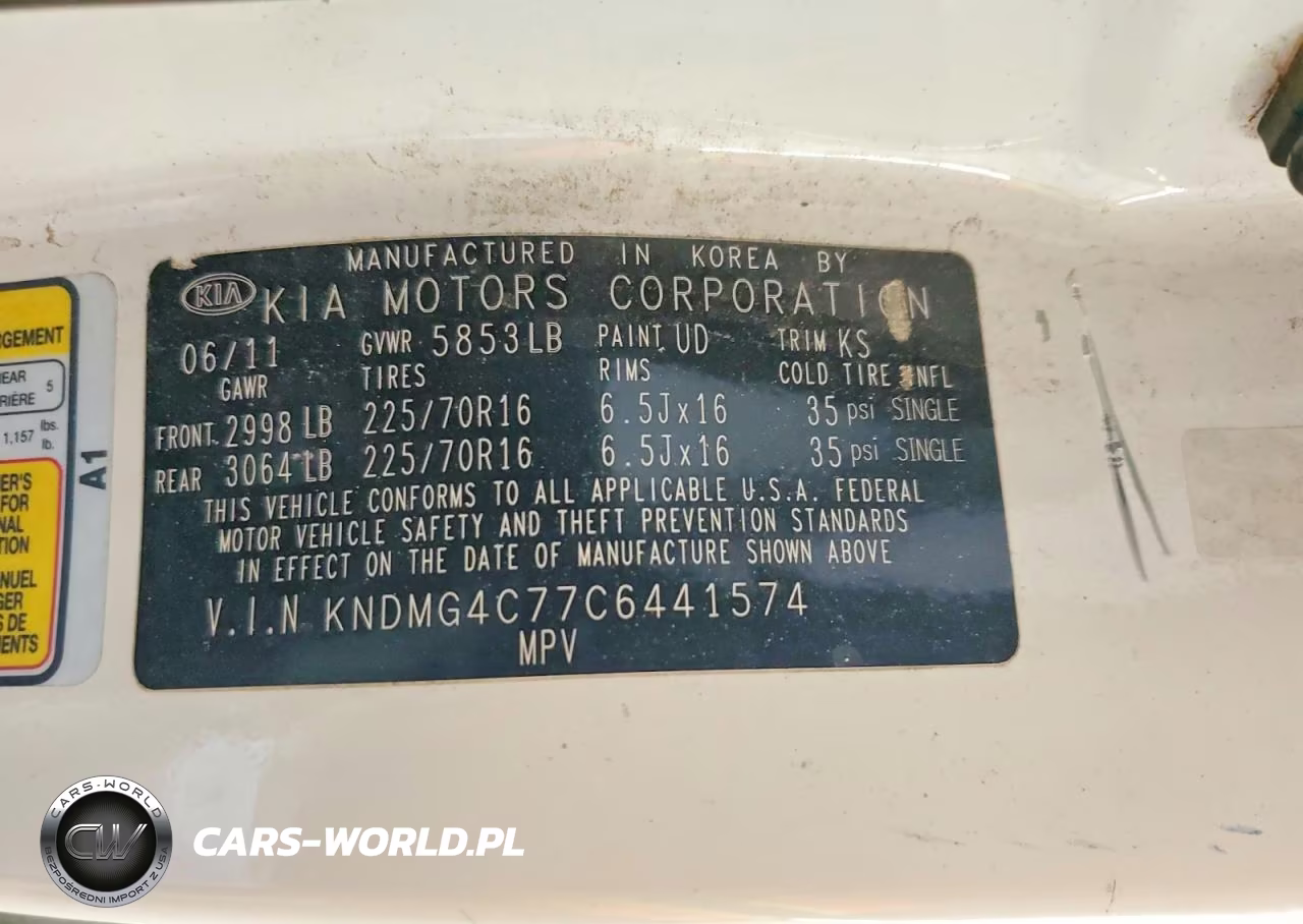 2012 Kia Sedona Lx VIN:KNDMG4C77C6441574 - 13