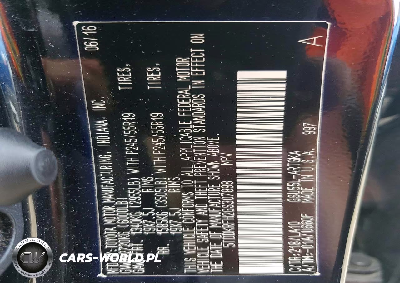 2016 Toyota Highlander Limited VIN:5TDDKRFH2GS307898 - 13