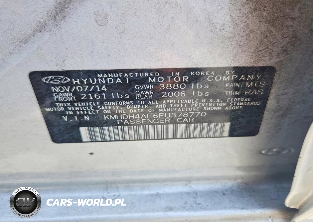 2015 Hyundai Elantra Se VIN:KMHDH4AE6FU378770 - 12