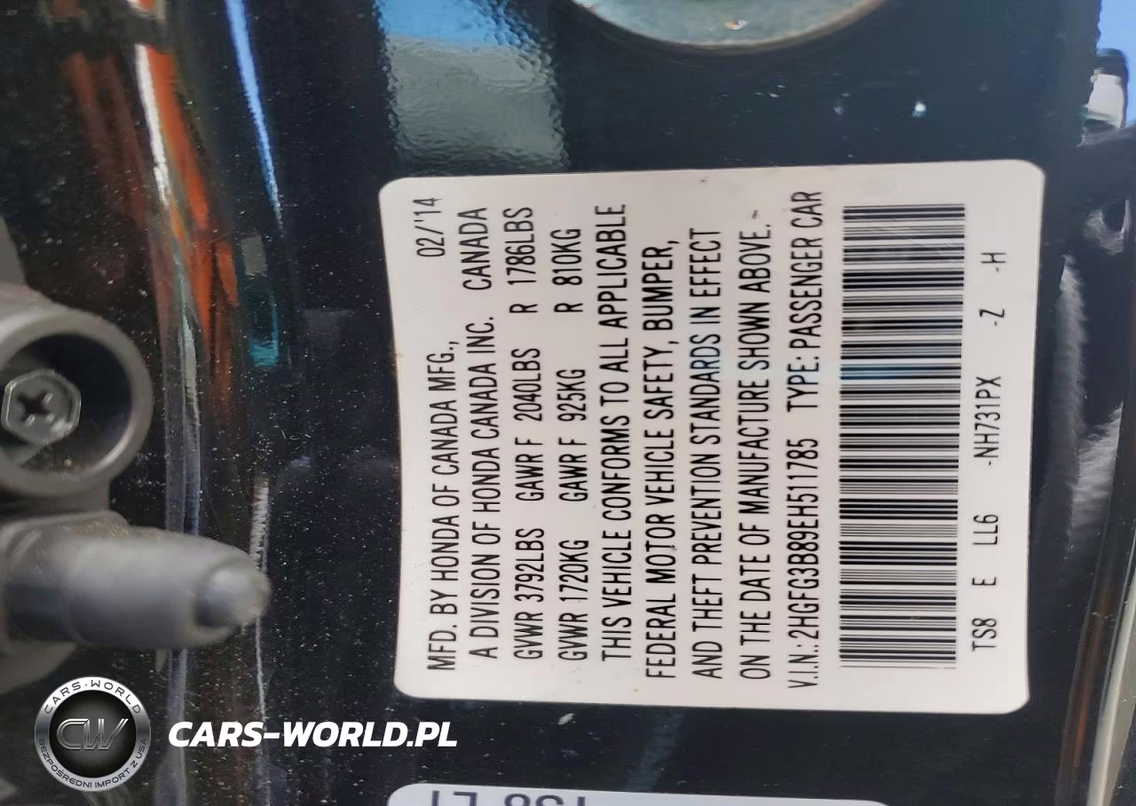 2014 Honda Civic Ex VIN:2HGFG3B89EH511785 - 12