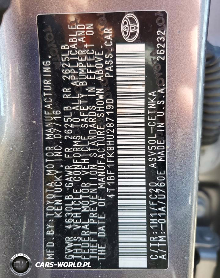 2017 Toyota Camry Le VIN:4T1BF1FK8HU287190 - 12