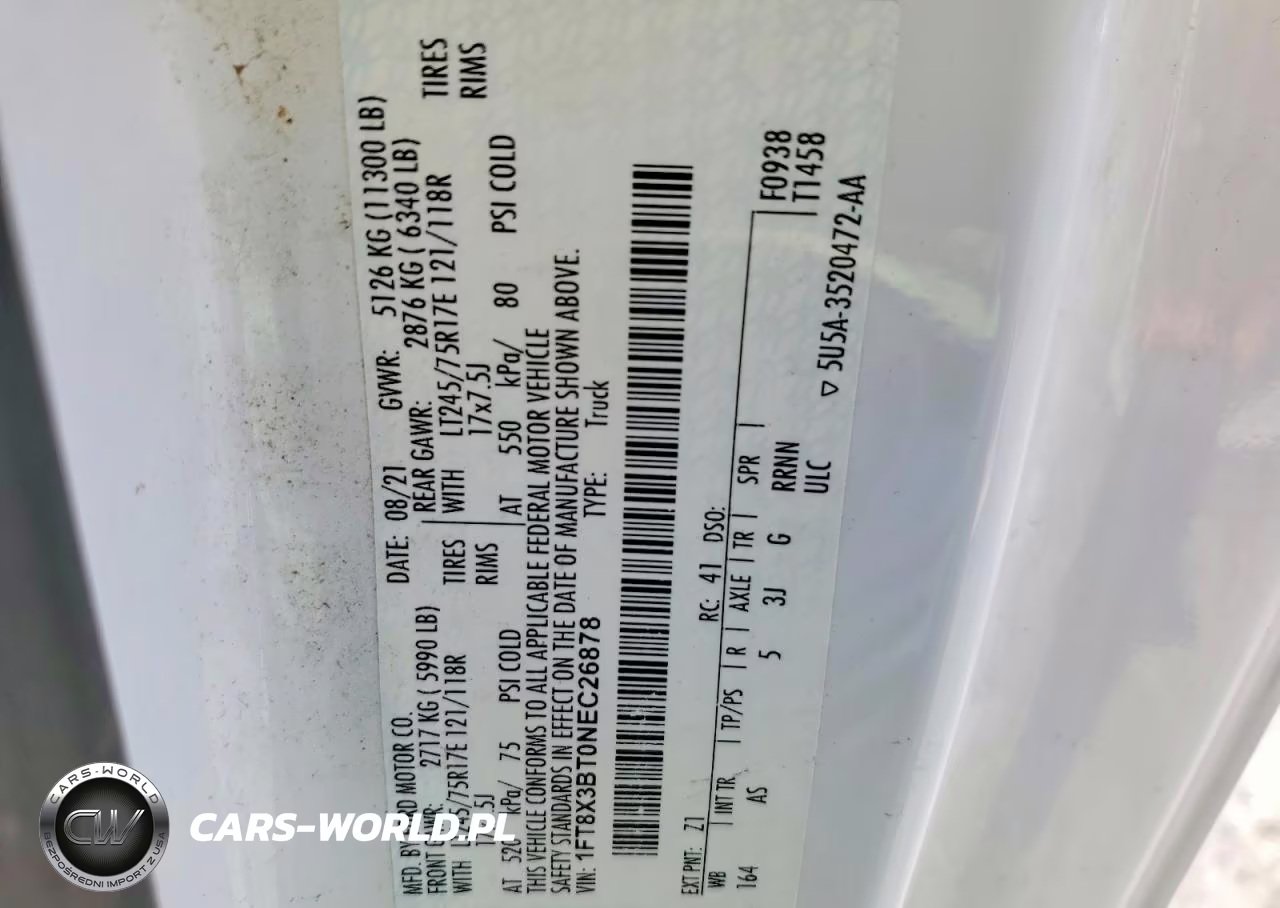 2022 Ford F350 Super Duty VIN:1FT8X3BT0NEC26878 - 13