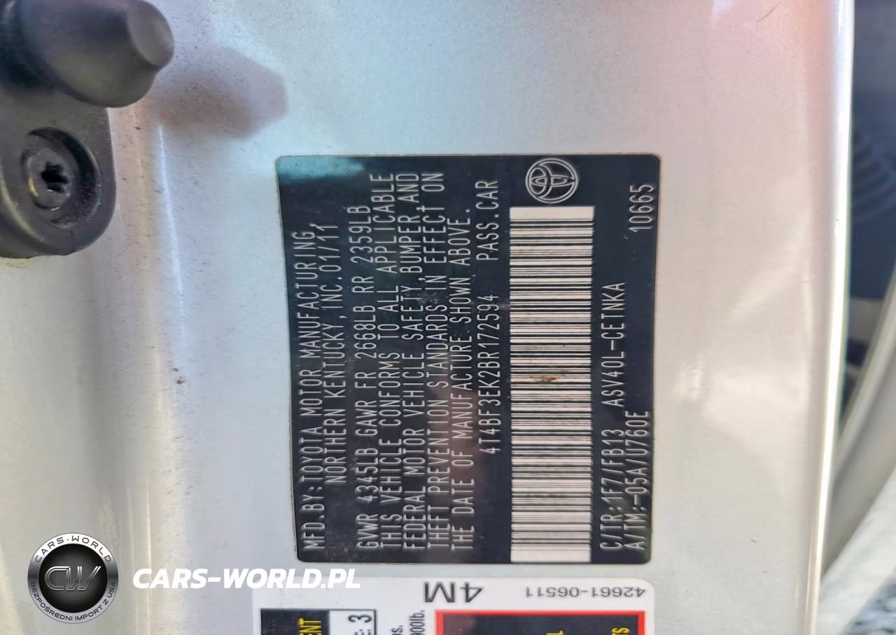 2011 Toyota Camry Le VIN:4T4BF3EK2BR172594 - 12