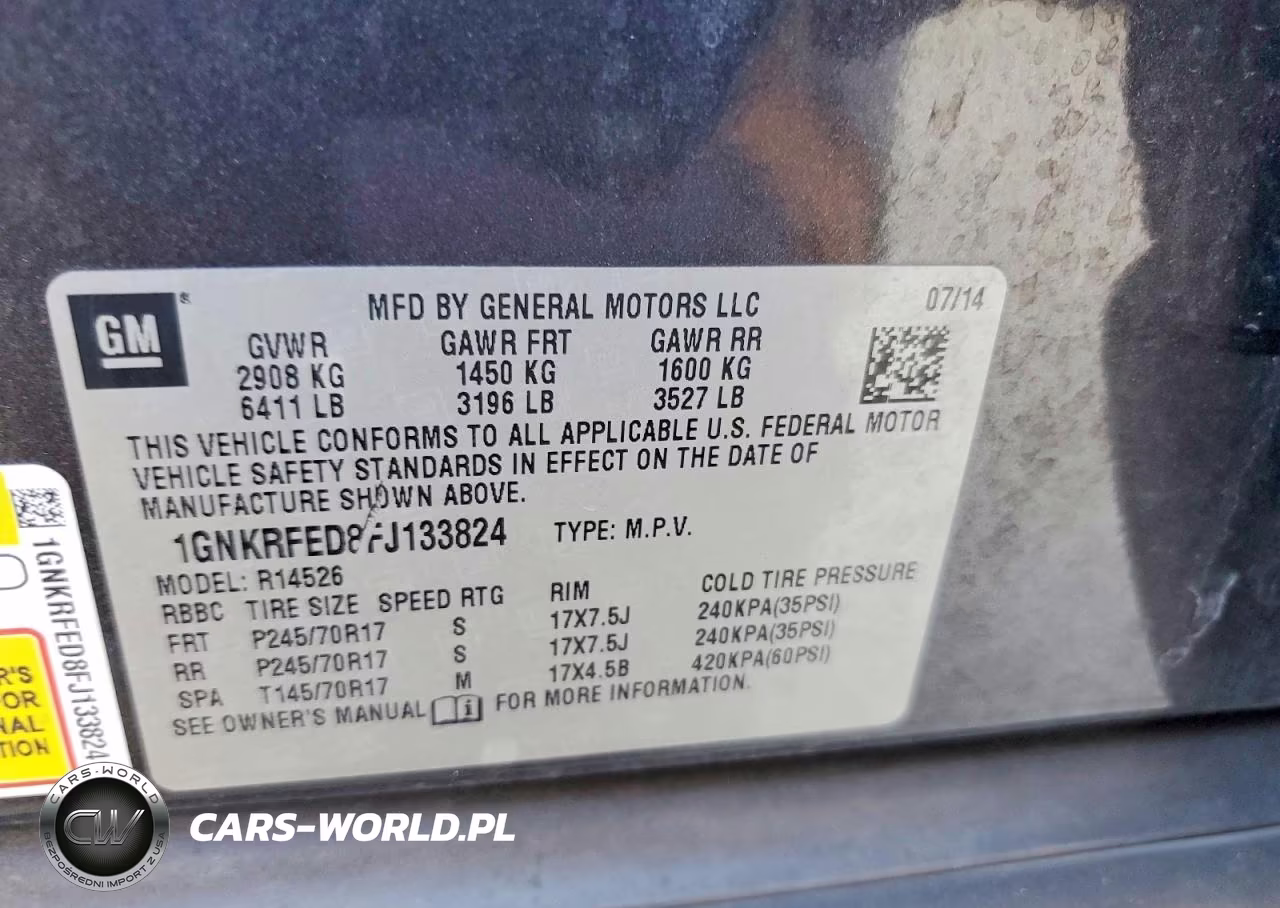 2015 Chevrolet Traverse Ls VIN:1GNKRFED8FJ133824 - 14