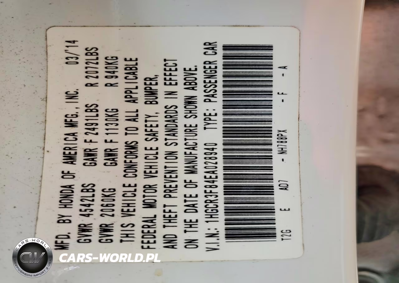 2014 Honda Accord Exl VIN:1HGCR3F84EA028940 - 14