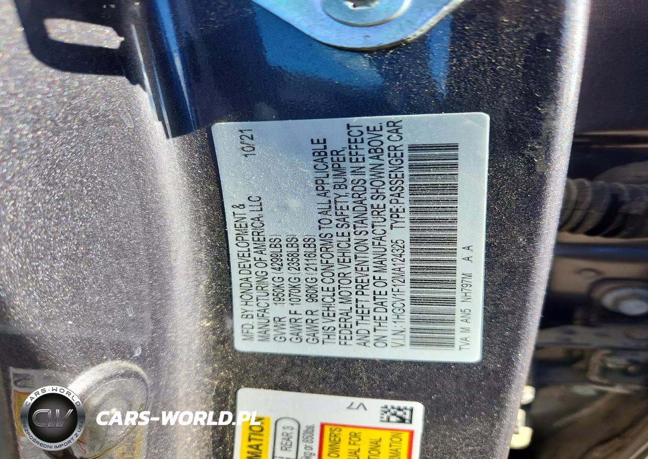 2021 Honda Accord Lx VIN:1HGCV1F12MA124325 - 12