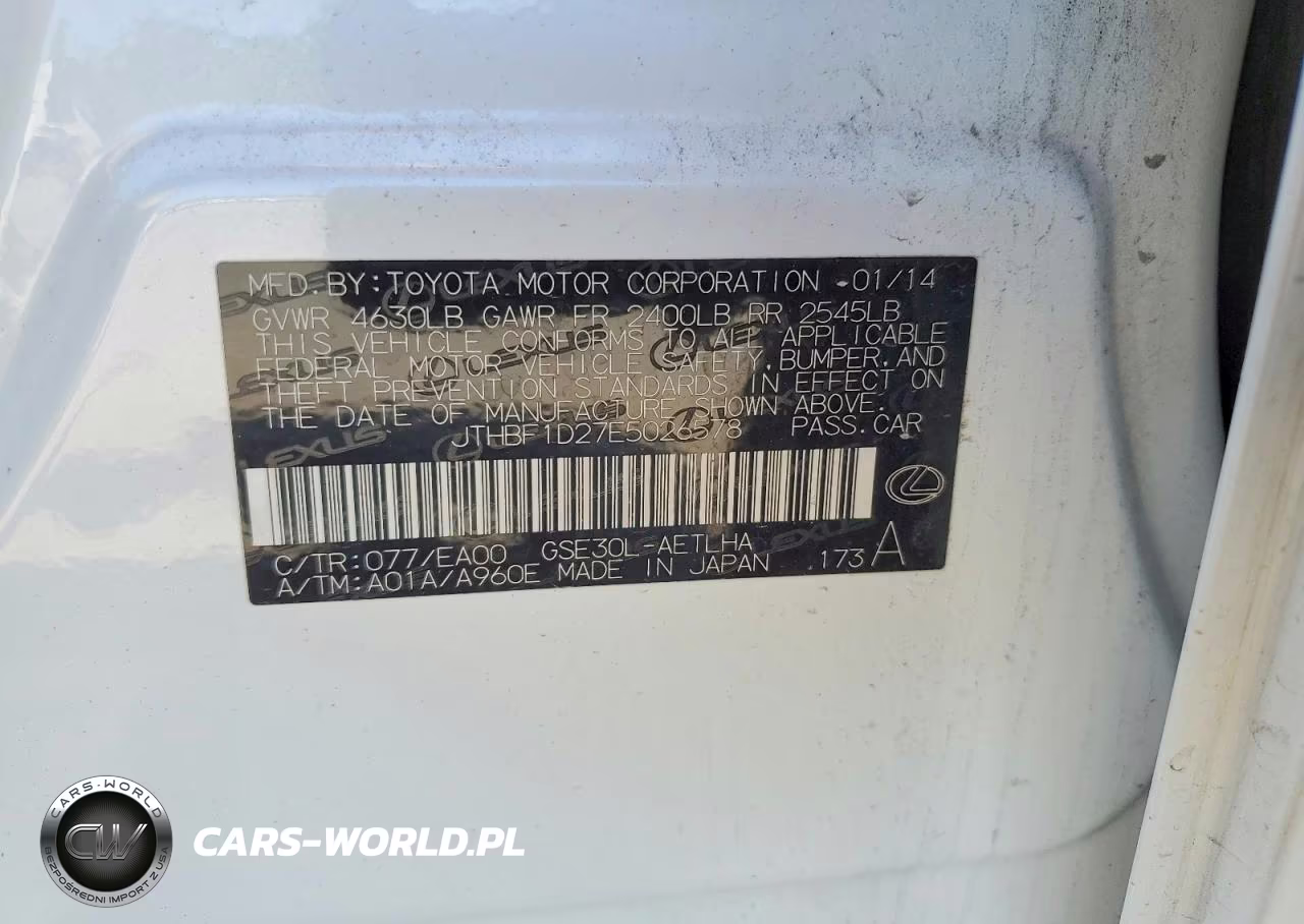 2014 Lexus Is 250 VIN:JTHBF1D27E5026578 - 13