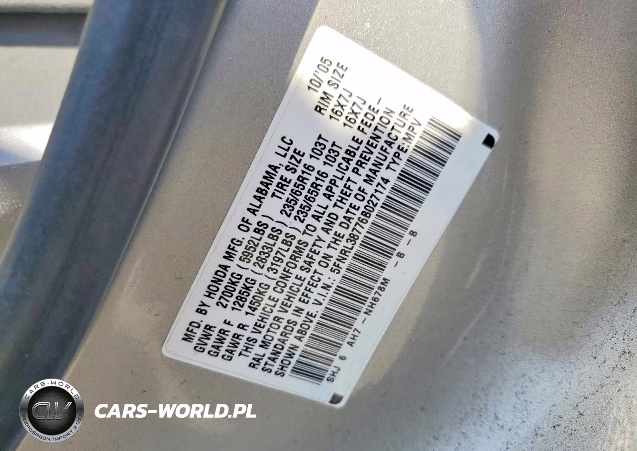 2006 Honda Odyssey Exl VIN:5FNRL38776B027174 - 13