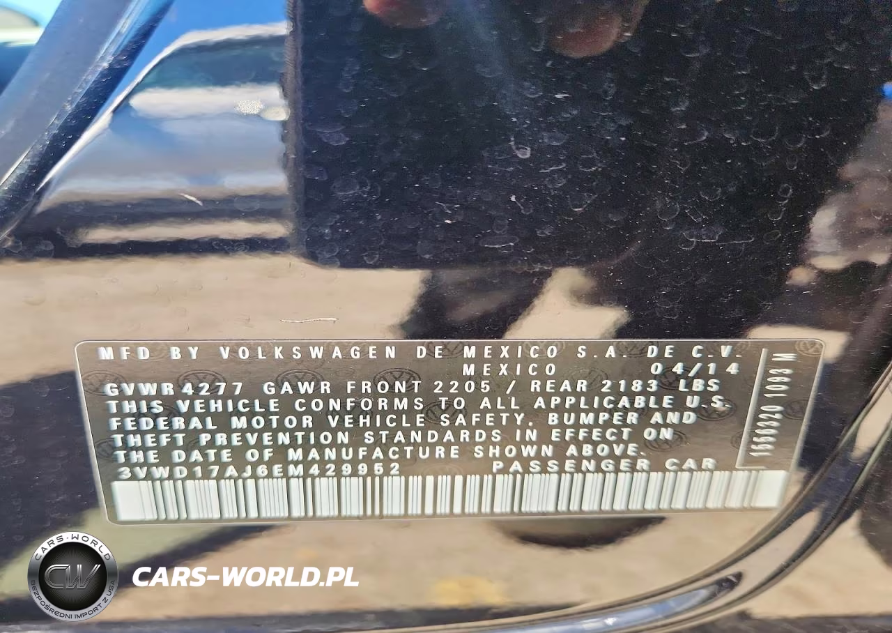 2014 Volkswagen Jetta Se VIN:3VWD17AJ6EM429952 - 12