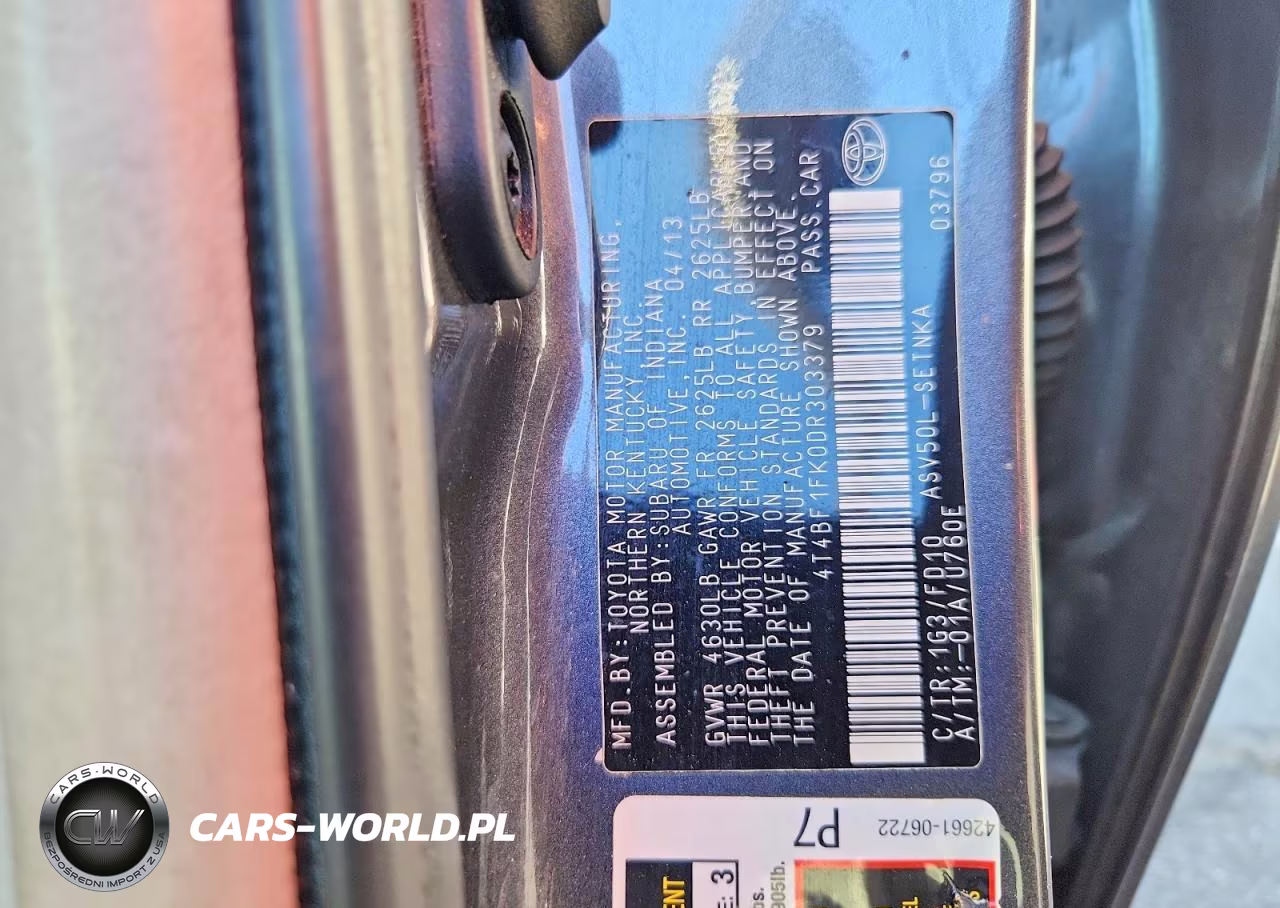 2013 Toyota Camry Le VIN:4T4BF1FK0DR303379 - 12