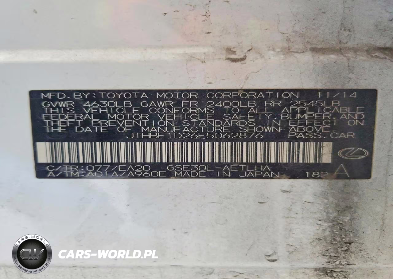 2015 Lexus Is 250 VIN:JTHBF1D26F5062876 - 13
