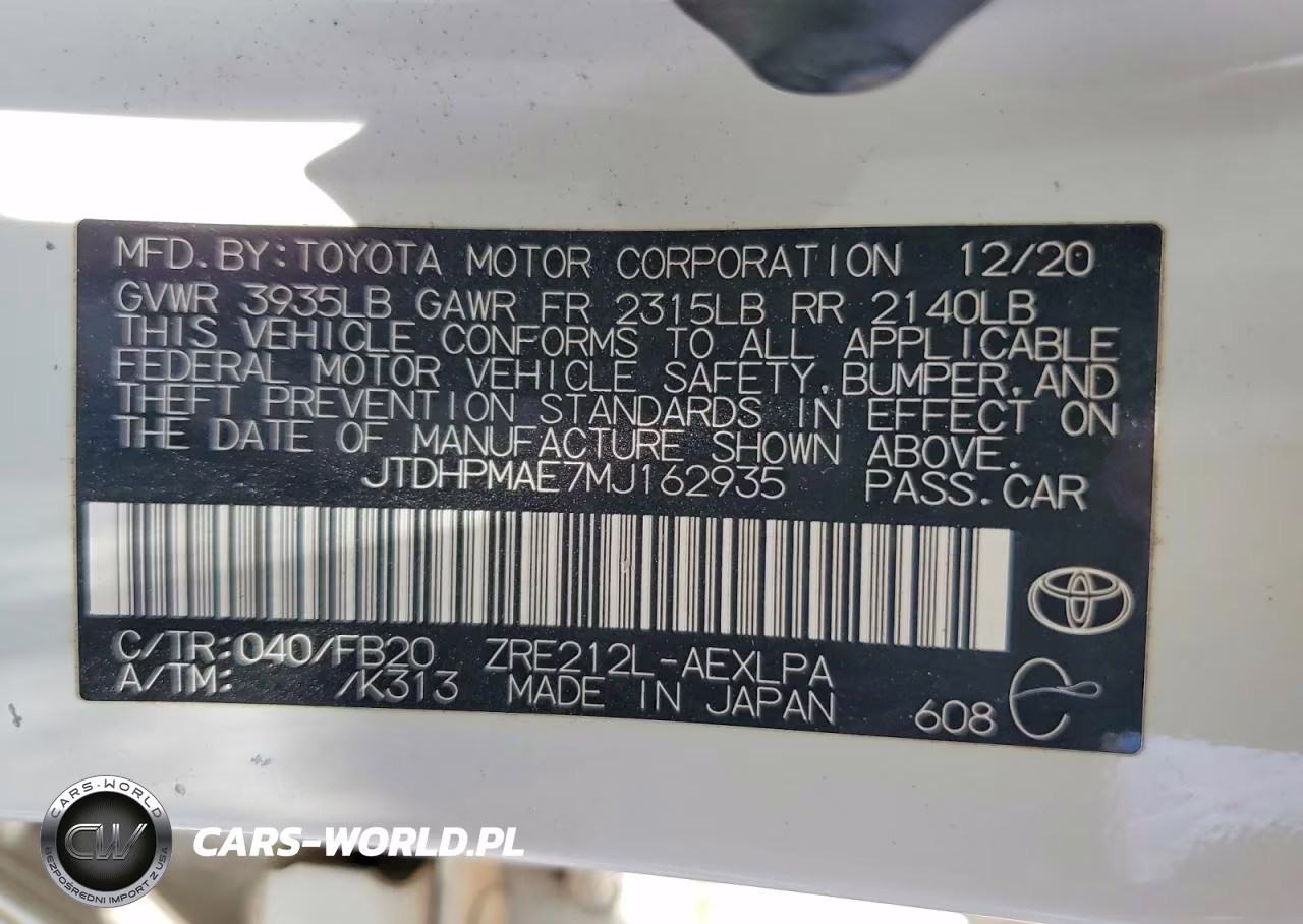 2021 Toyota Corolla Le VIN:JTDHPMAE7MJ162935 - 12