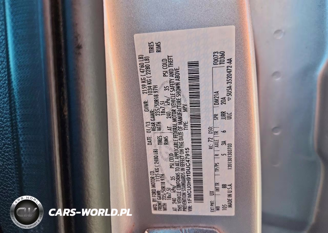 2013 Ford Escape VIN:1FMCU0H91DUC47915 - 12