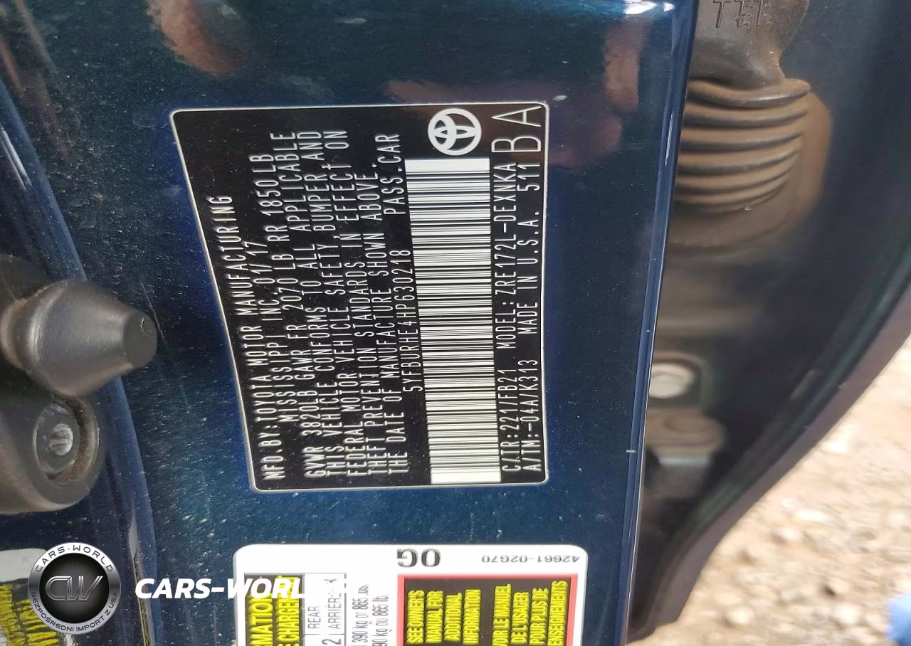 2017 Toyota Corolla L VIN:5YFBURHE4HP630218 - 13