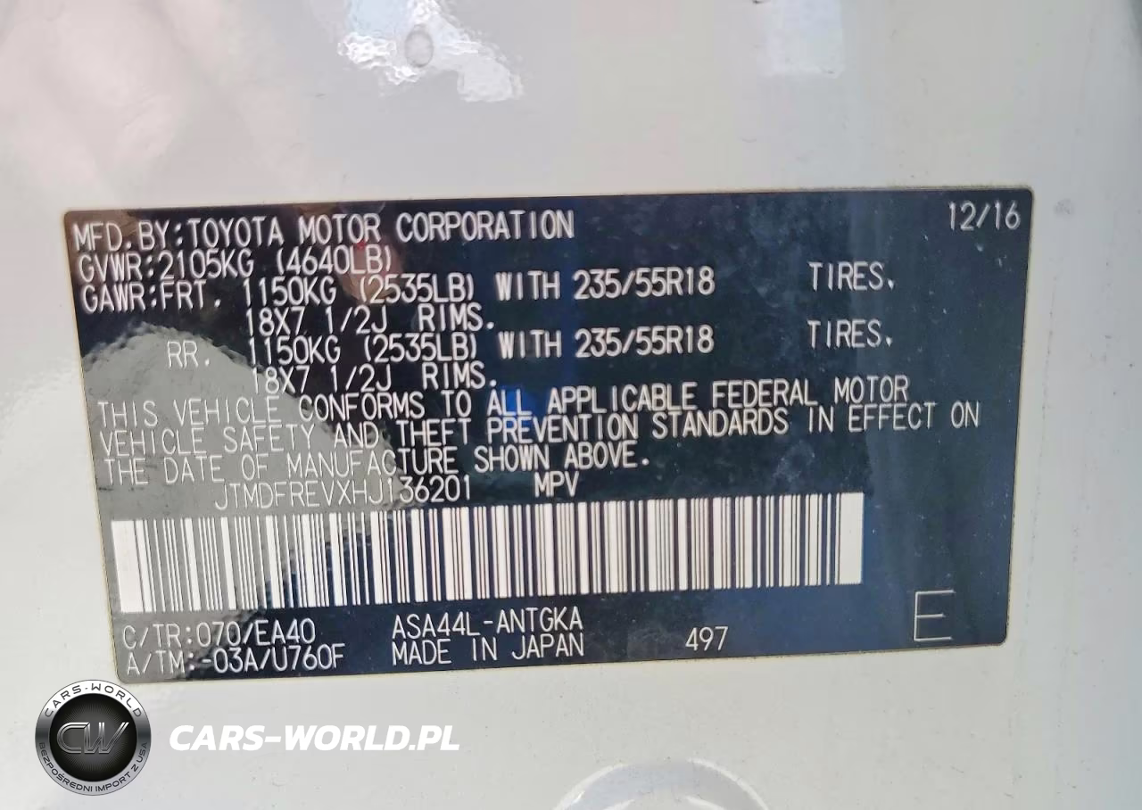 2017 Toyota Rav4 Limited VIN:JTMDFREVXHJ136201 - 13