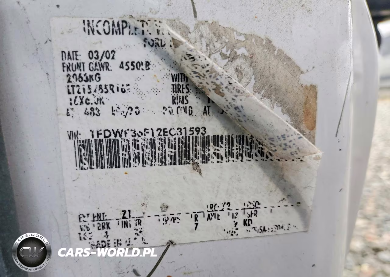 2002 Ford F350 Super Duty VIN:1FDWF36F12EC31593 - 12