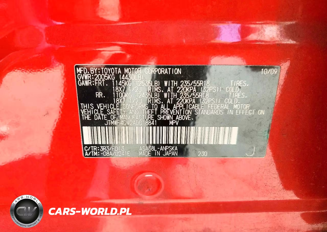 2010 Toyota Rav4 Sport VIN:JTMWF4DV2AD018841 - 13