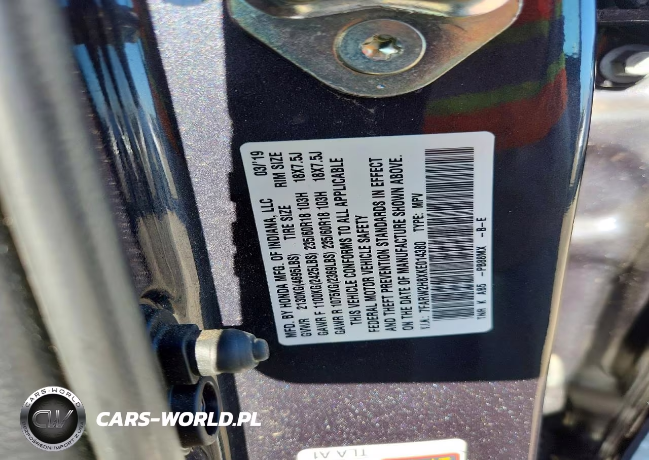 2019 Honda Cr-V Exl VIN:7FARW2H8XKE014380 - 13