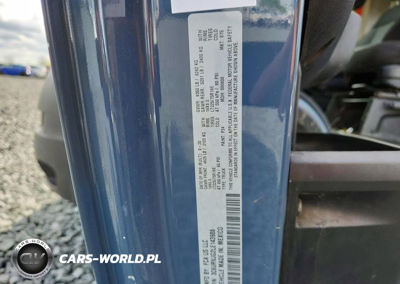 2020 Ram Promaster 3500 Delivery Van VIN:3C6URVJG2LE143986 - 13