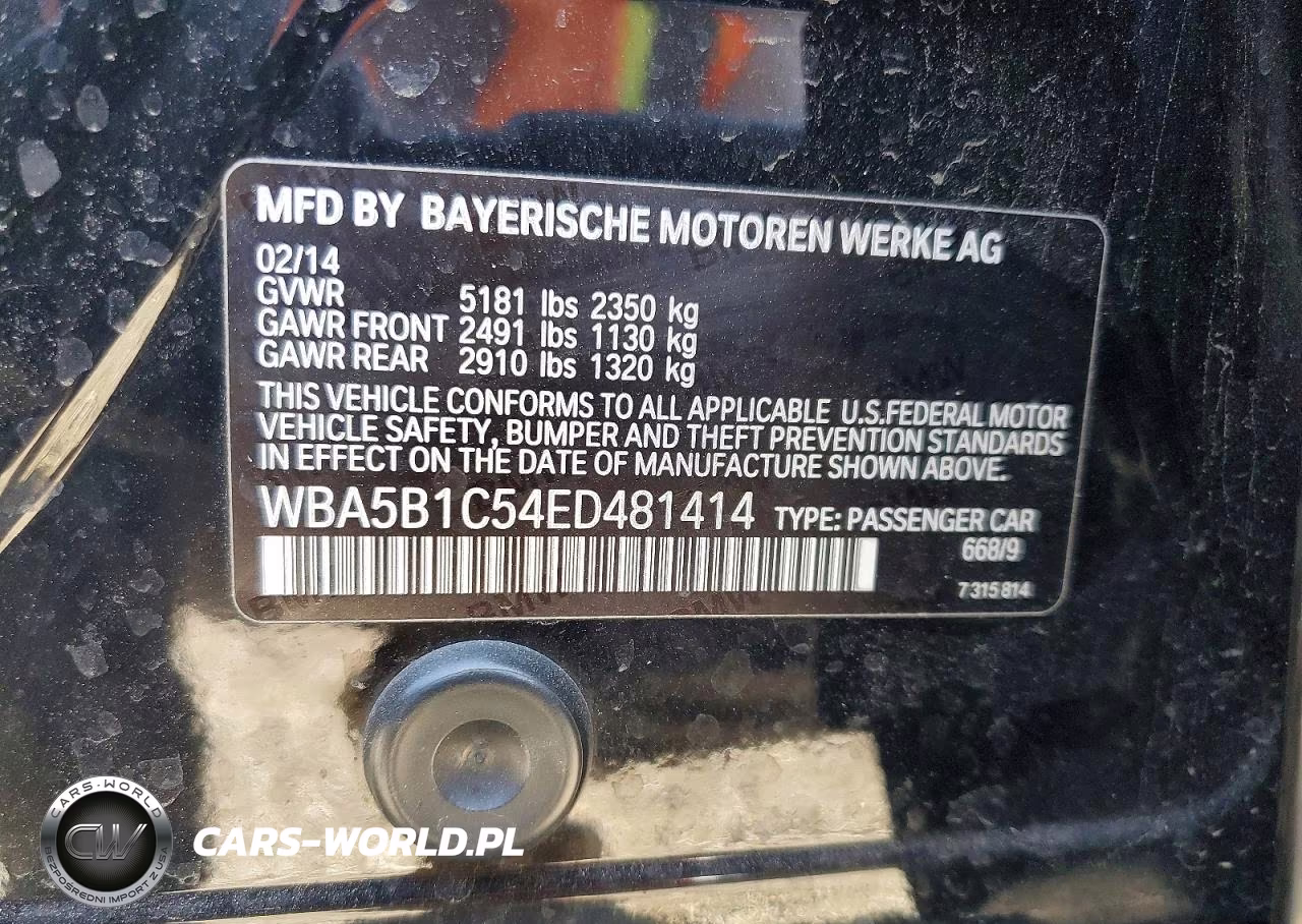 2014 BMW 535 I VIN:WBA5B1C54ED481414 - 13