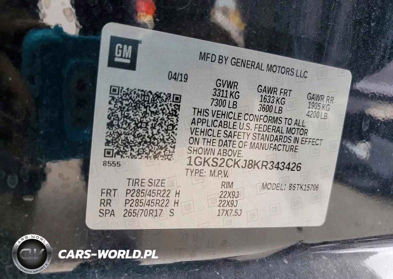 2019 GMC Yukon Denali VIN:1GKS2CKJ8KR343426 - 13