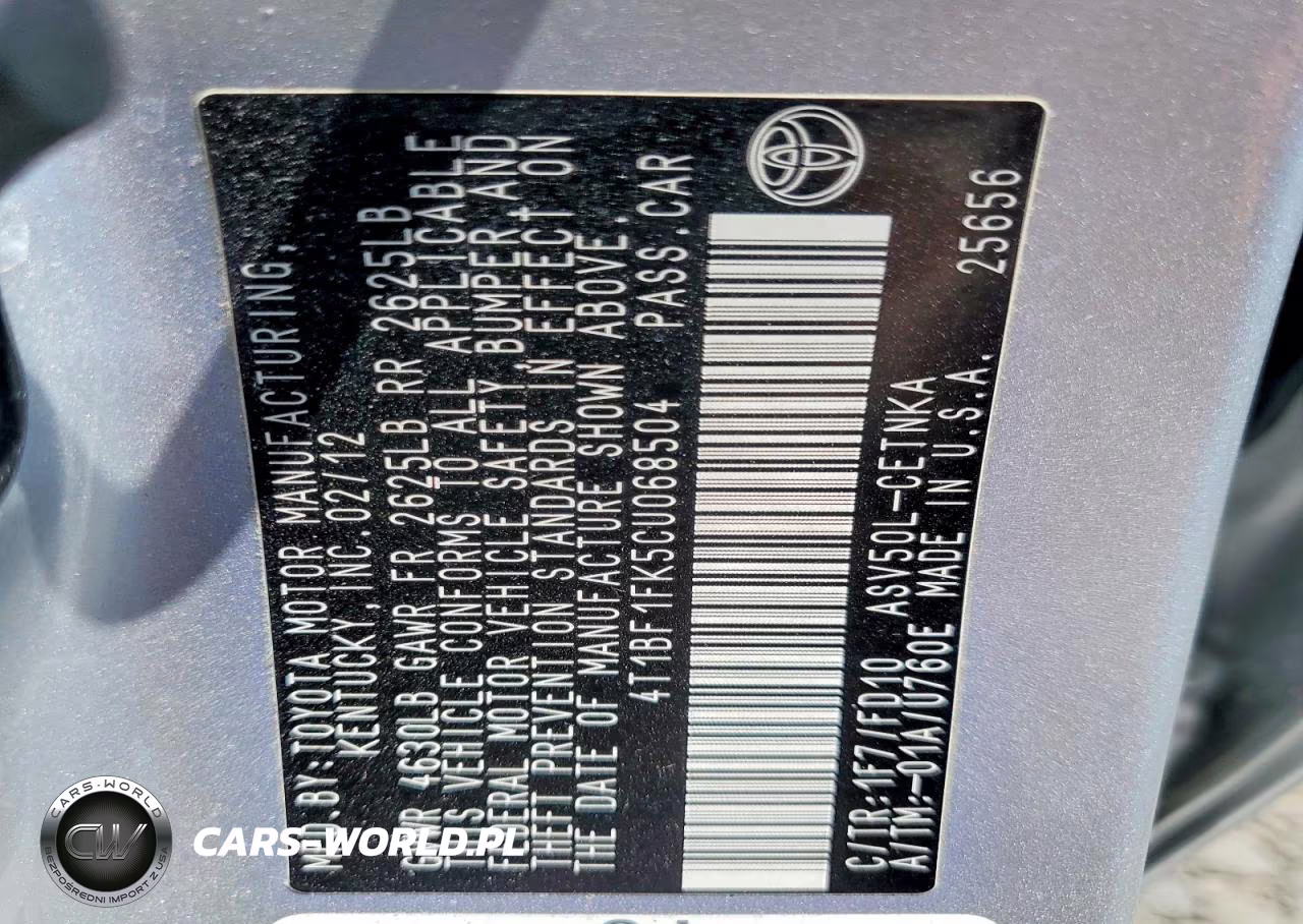 2012 Toyota Camry Le VIN:4T1BF1FK5CU068504 - 13