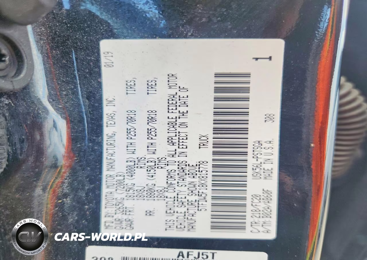 2019 Toyota Tundra Crewmax Sr5 VIN:5TFDW5F18KX815778 - 12