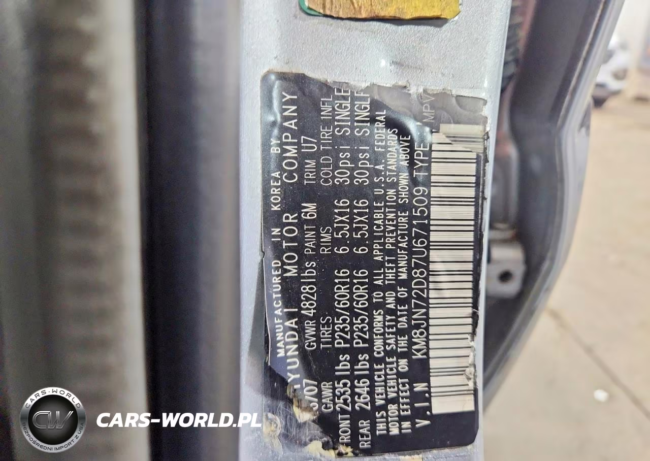 2007 Hyundai Tucson Se VIN:KM8JN72D87U671509 - 13