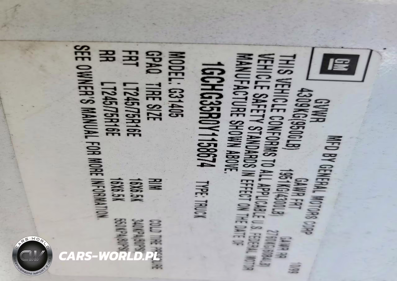 2000 Chevrolet Express G3500 VIN:1GCHG35R0Y1158674 - 13