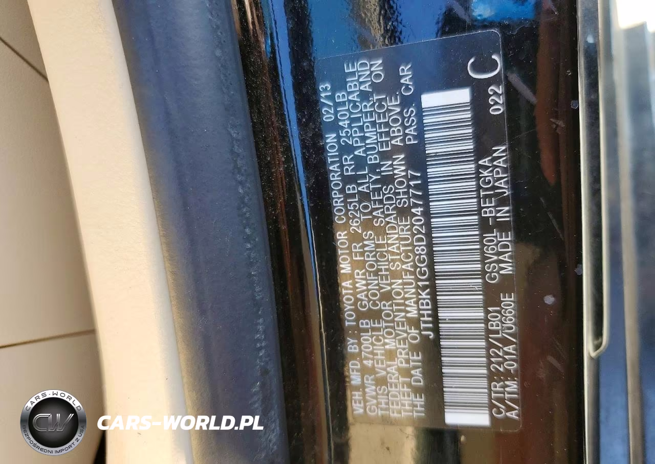 2013 Lexus Es 350 VIN:JTHBK1GG8D2047717 - 13