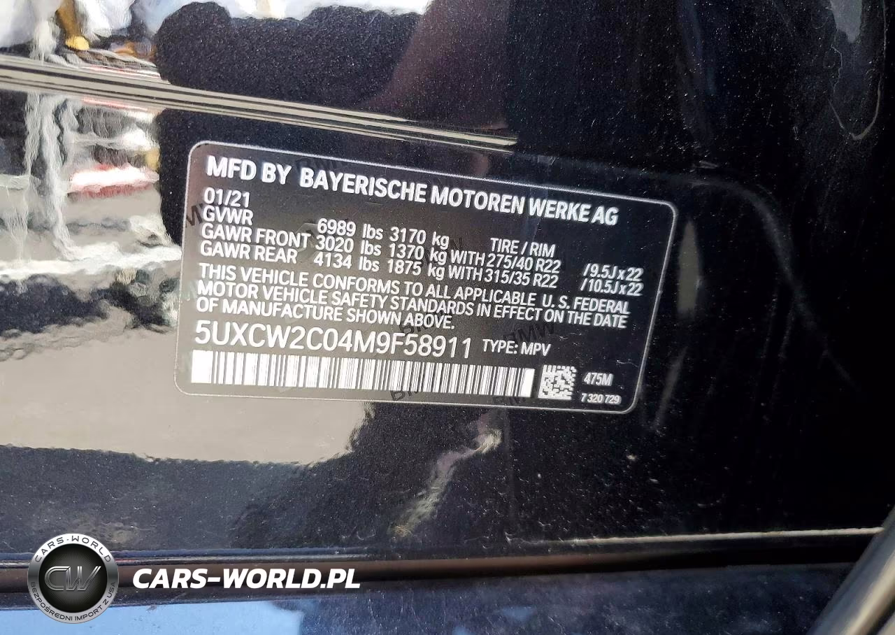 2021 BMW X7 xDrive40I VIN:5UXCW2C04M9F58911 - 12