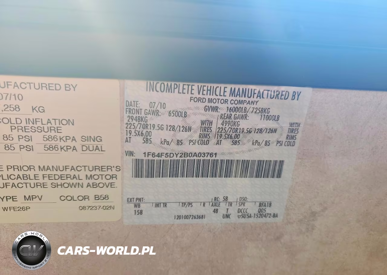 2011 Winnebago Vista Rv VIN:1F64F5DY2B0A03761 - 10