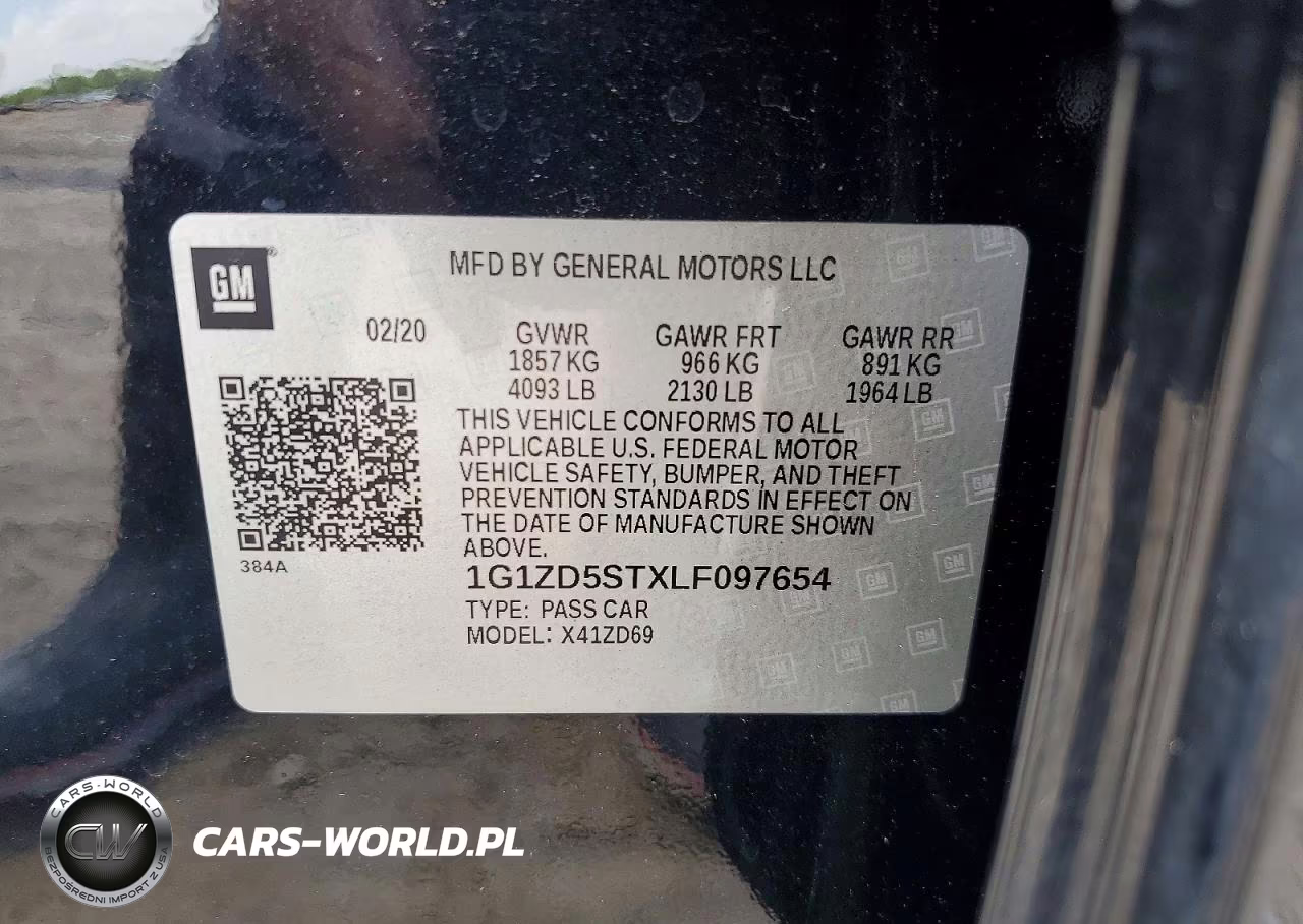 2020 Chevrolet Malibu Lt VIN:1G1ZD5STXLF097654 - 12