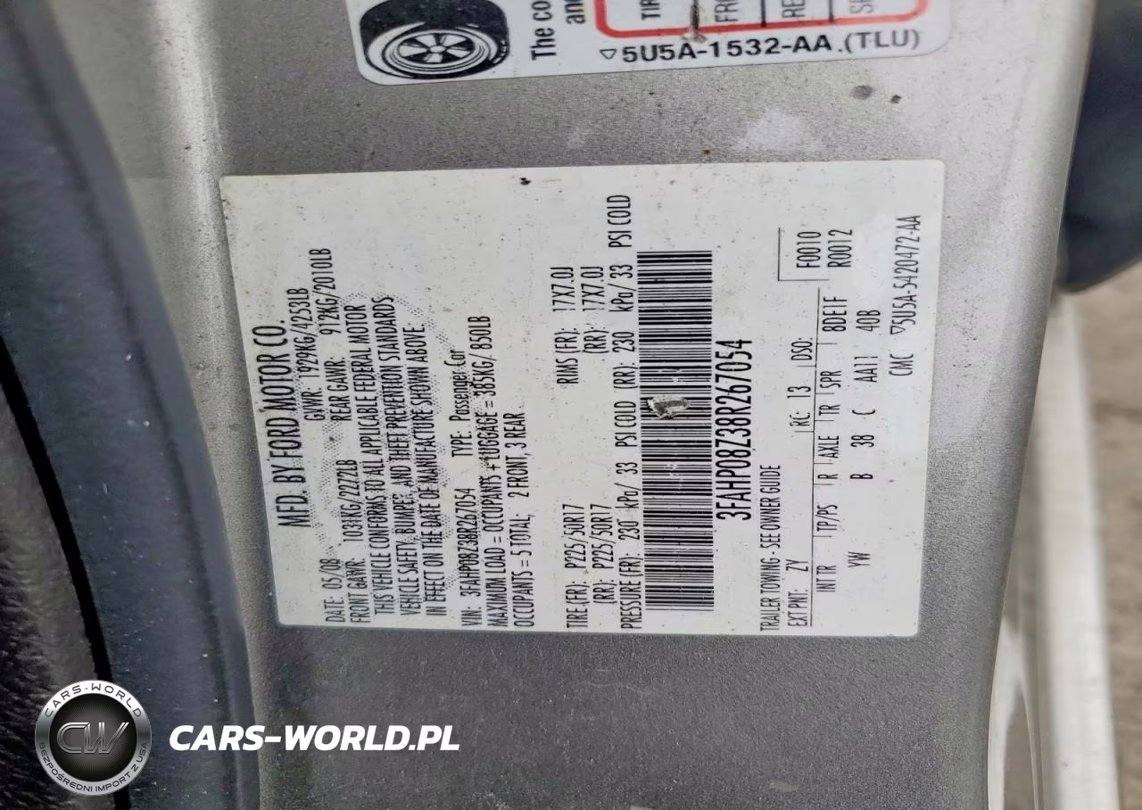 2008 Ford Fusion Sel VIN:3FAHP08Z38R267054 - 12