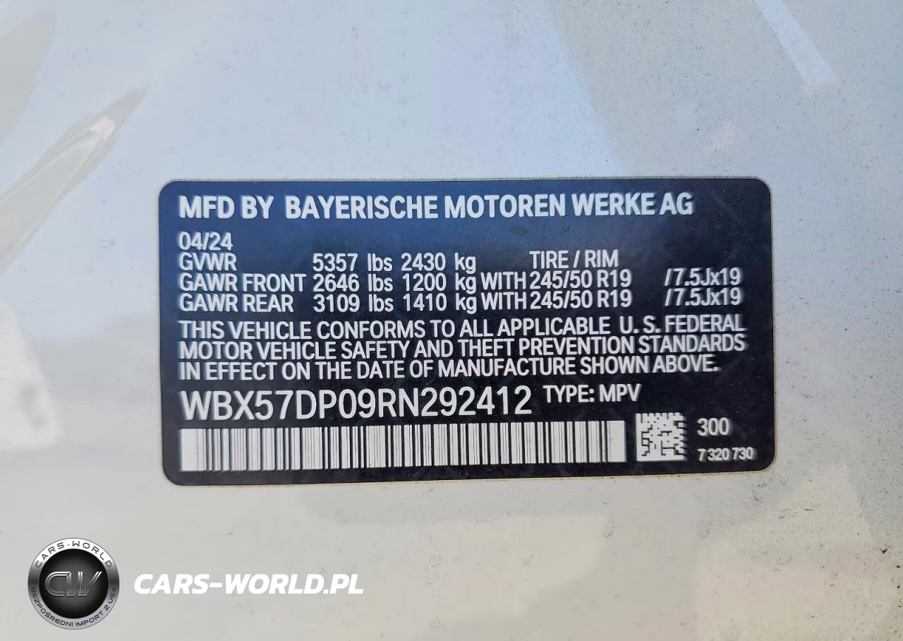 2024 BMW X3 xDrive30I VIN:WBX57DP09RN292412 - 13